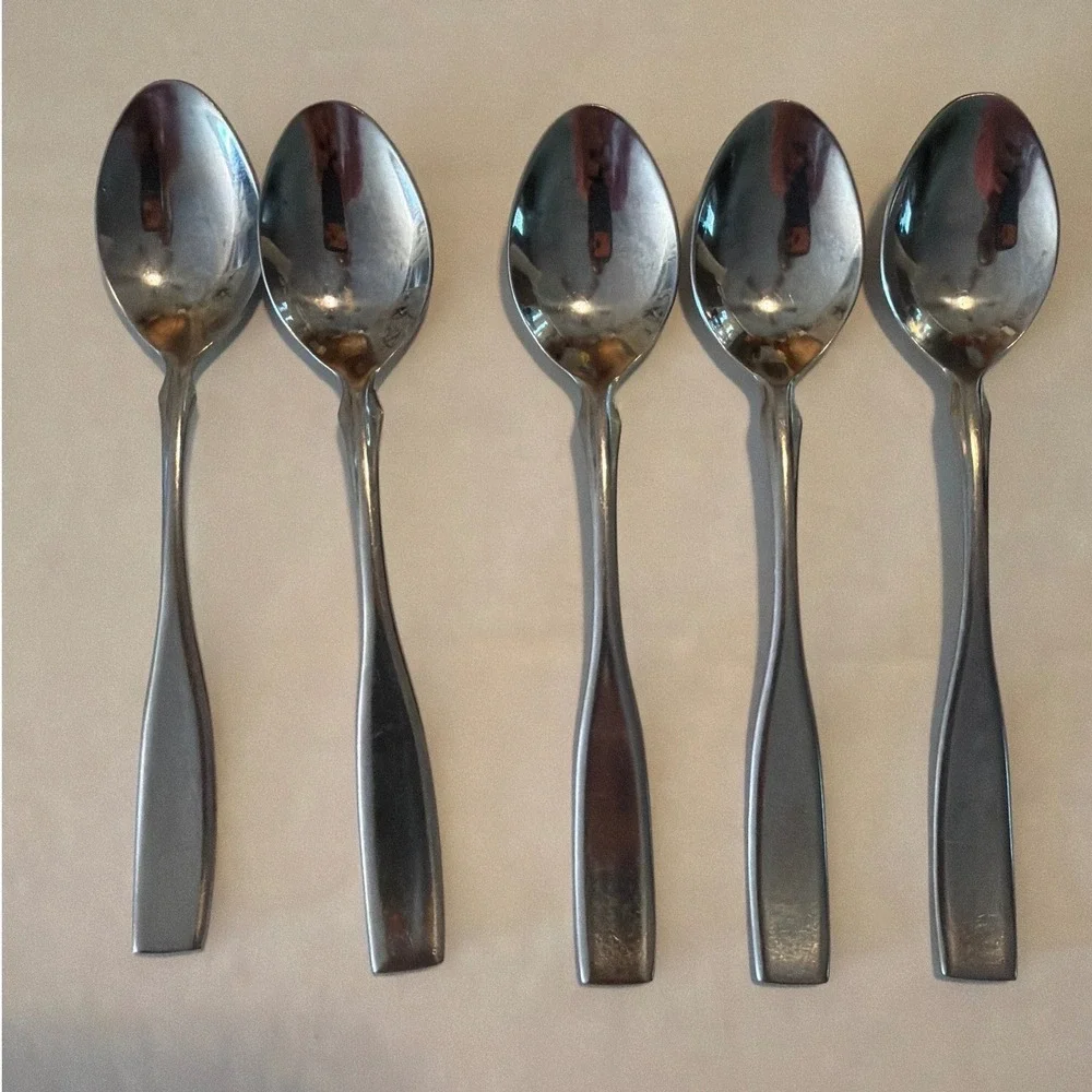 Set of 5 Provencal Stainless Steel Teaspoons by Reed & Barton
